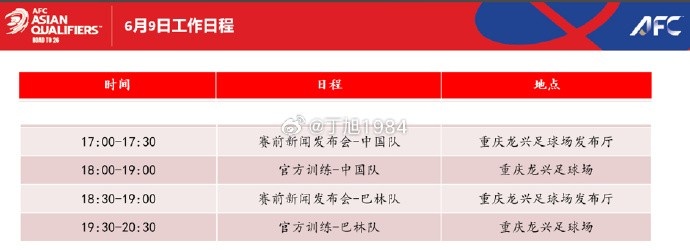 迎榮譽(yù)戰(zhàn)！國(guó)足明天17點(diǎn)開對(duì)巴林的賽前發(fā)布會(huì)，18點(diǎn)進(jìn)行訓(xùn)練