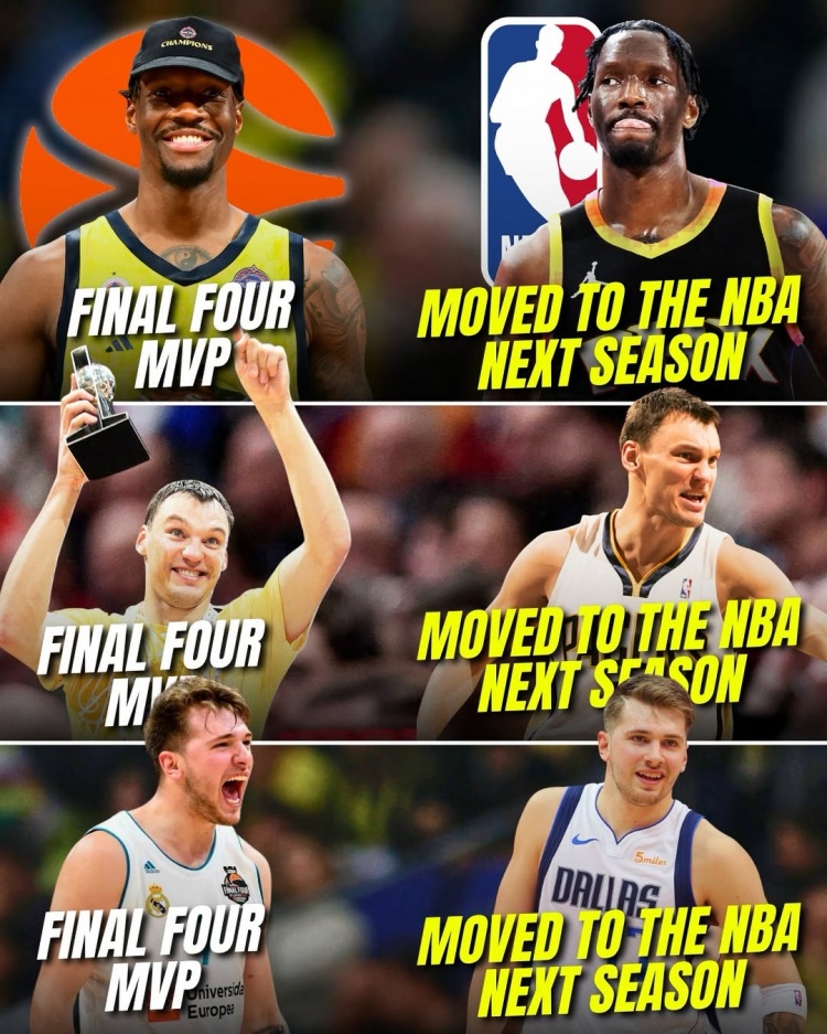 拿到歐冠四強MVP后轉而進入NBA！他是第三個、盧卡是第二個！