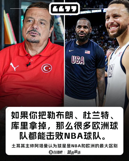 土耳其主帥：若把詹杜庫去掉 那很多歐洲球隊(duì)都能擊敗NBA球隊(duì)