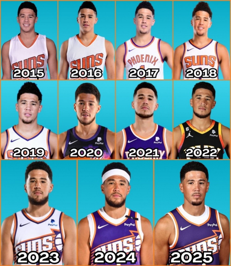 2015-2025歷年媒體日照片！布克眼中的光芒在逐漸褪去