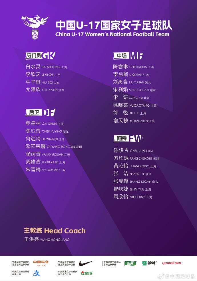 U17女足將在摩洛哥組織第七期集訓(xùn)，并參加U17女足世界杯